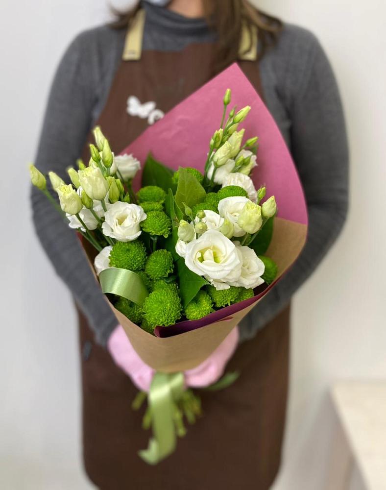 Букет цветов из: Хризантемы и Лизиантусы в Александровке Оренбургской области