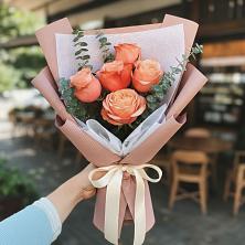 Букет персиковый аромат в Александровке Оренбургской области Букет цветов из: Розы в Александровке Оренбургской области