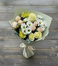 Букет цветов из:  Альстромерии, Розы и Хризантемы в Александровке Оренбургской области