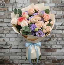 Букет Феерия в Александровке Оренбургской области Букет цветов из: Розы, Лизиантусы и Гвоздики в Александровке Оренбургской области